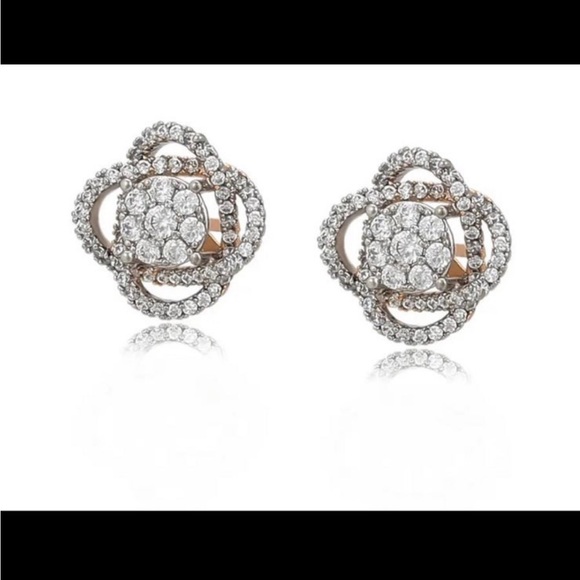 Swarovski Jewelry Diamond Finish Floral Stud Earrings